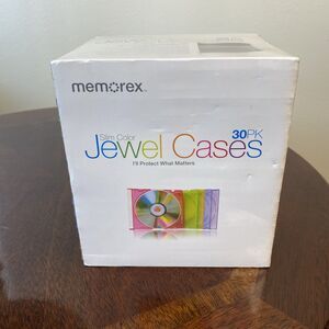 Memorex 30 Pack Slim Clear Jewel Cases CD/DVD High Impact Durable - NEW Sealed !